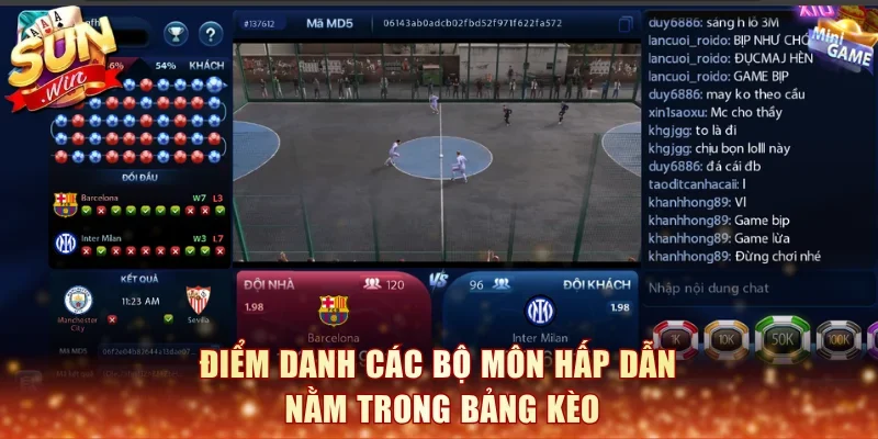 Điểm danh các bộ môn hấp dẫn nằm trong bảng kèo